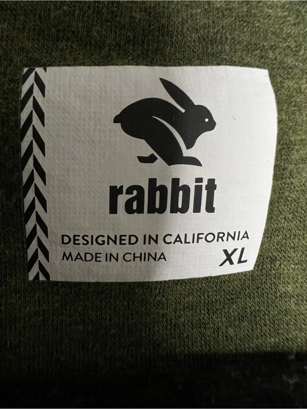 Rabbit Performance Running Green Sweatshirt Crewneck Men's XL Logo Flaw